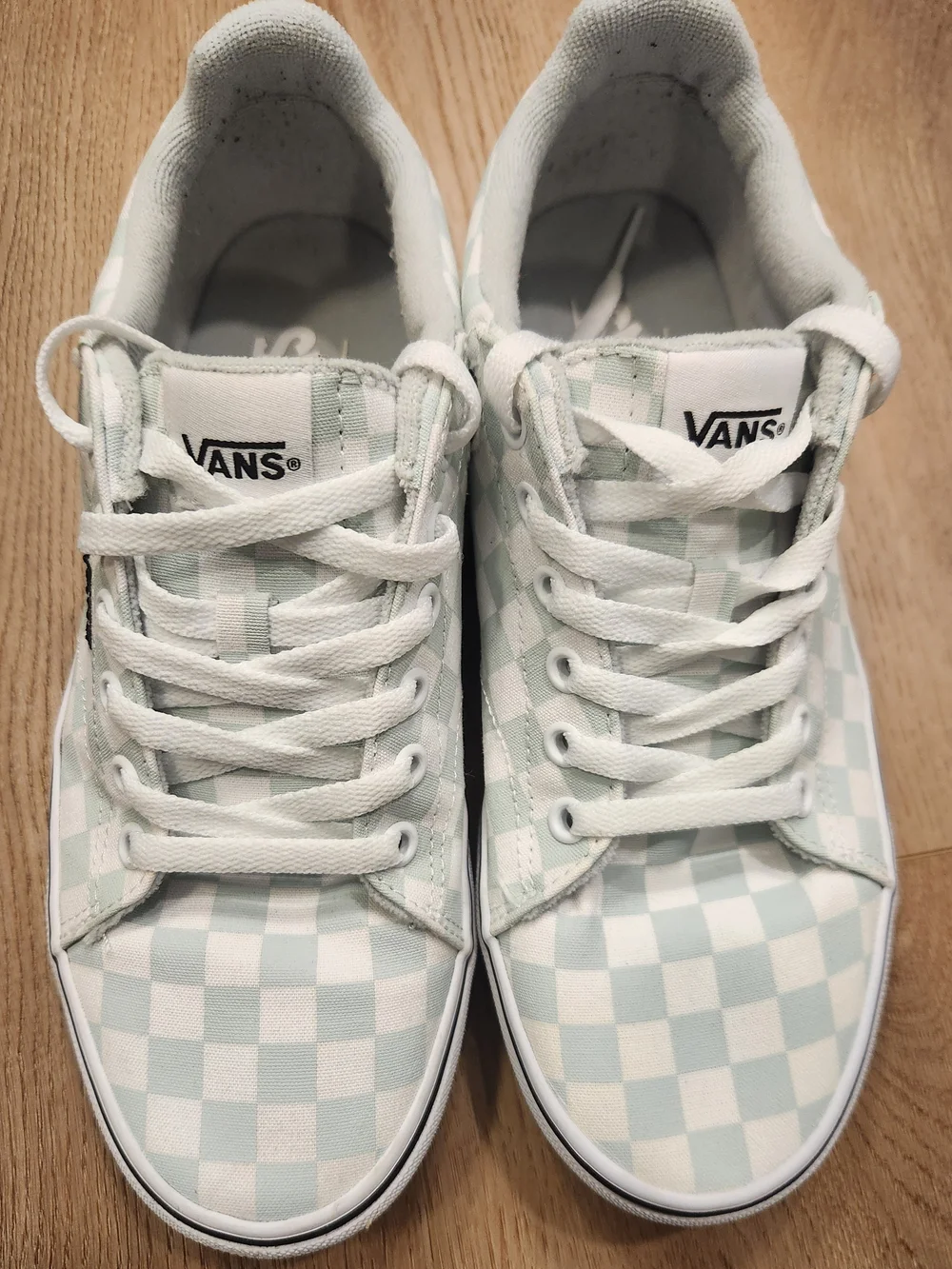 Vans Classic Checkerboard Low Top Sneakers - Light Blue/White